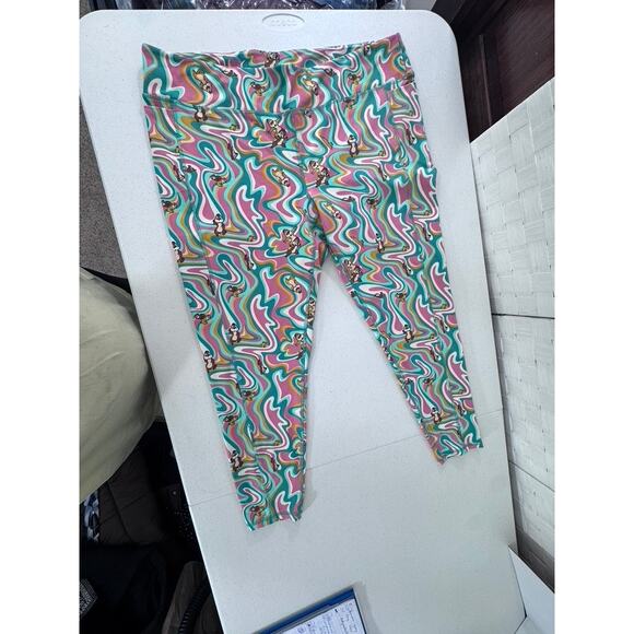 "DISNEY" Leggings Chip & Dale Swirl Multicolor SZ 1X Workout Gym  Exercise Yoga - Picture 6 of 12